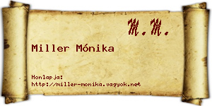 Miller Mónika névjegykártya